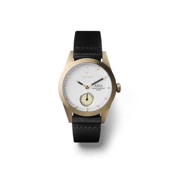 Triwa Womens Ivory Aska Watch Thin Gold Leather 32mm Swedish - Picture 3 of 11